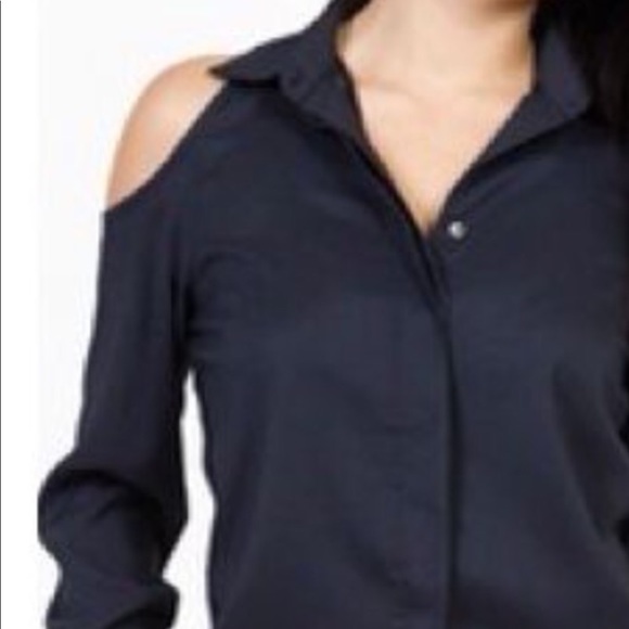 black cold shoulder shirt